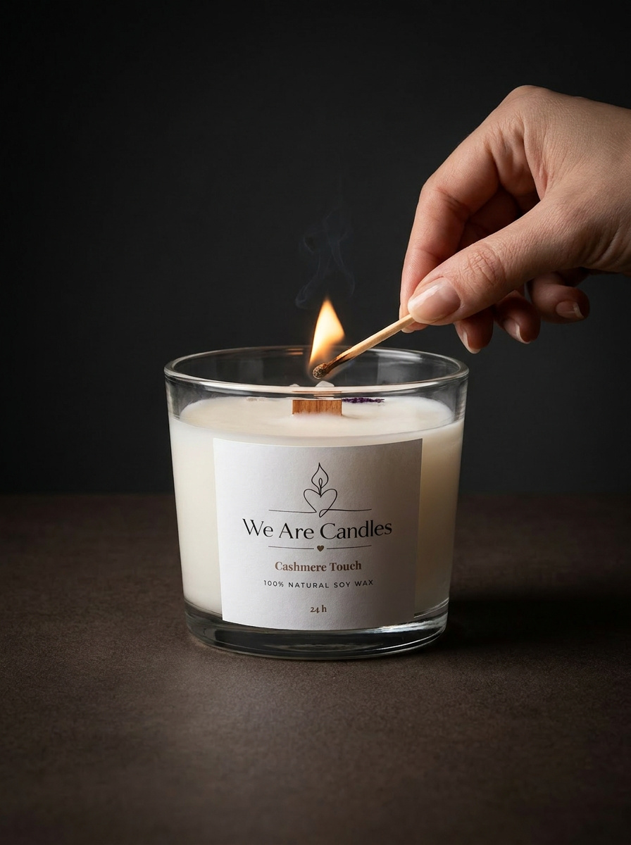 Cashmere Touch — соева свещ с аромат на кашмир и дървен фитил (24ч) - Image 3