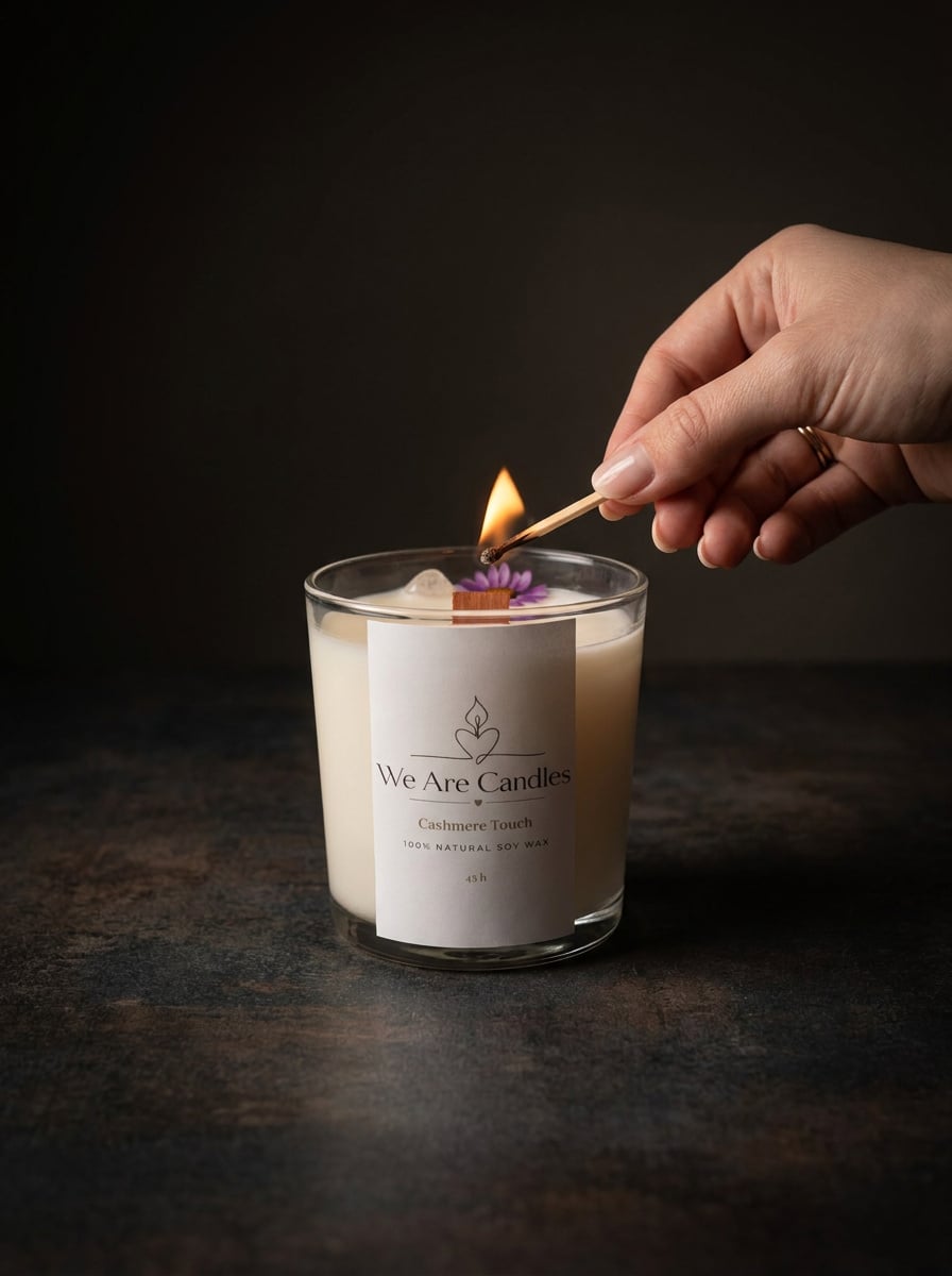 Cashmere Touch — голяма ароматна свещ с аромат на кашмир (45ч) - Image 3