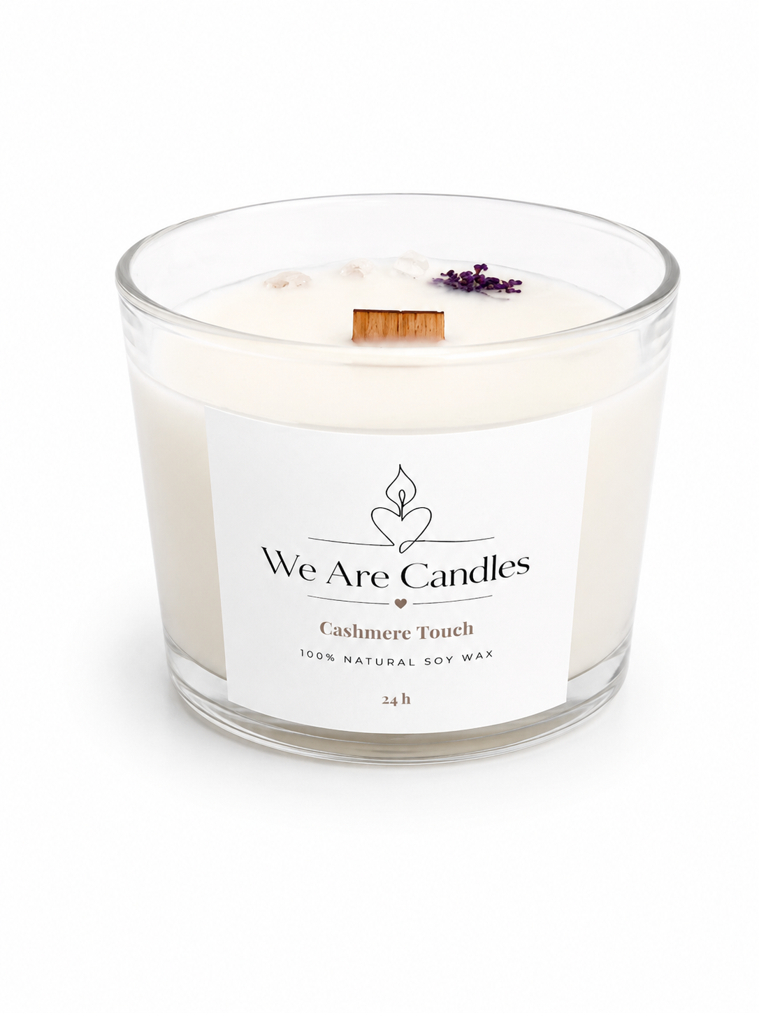 Cashmere Touch — соева свещ с аромат на кашмир и дървен фитил (24ч)