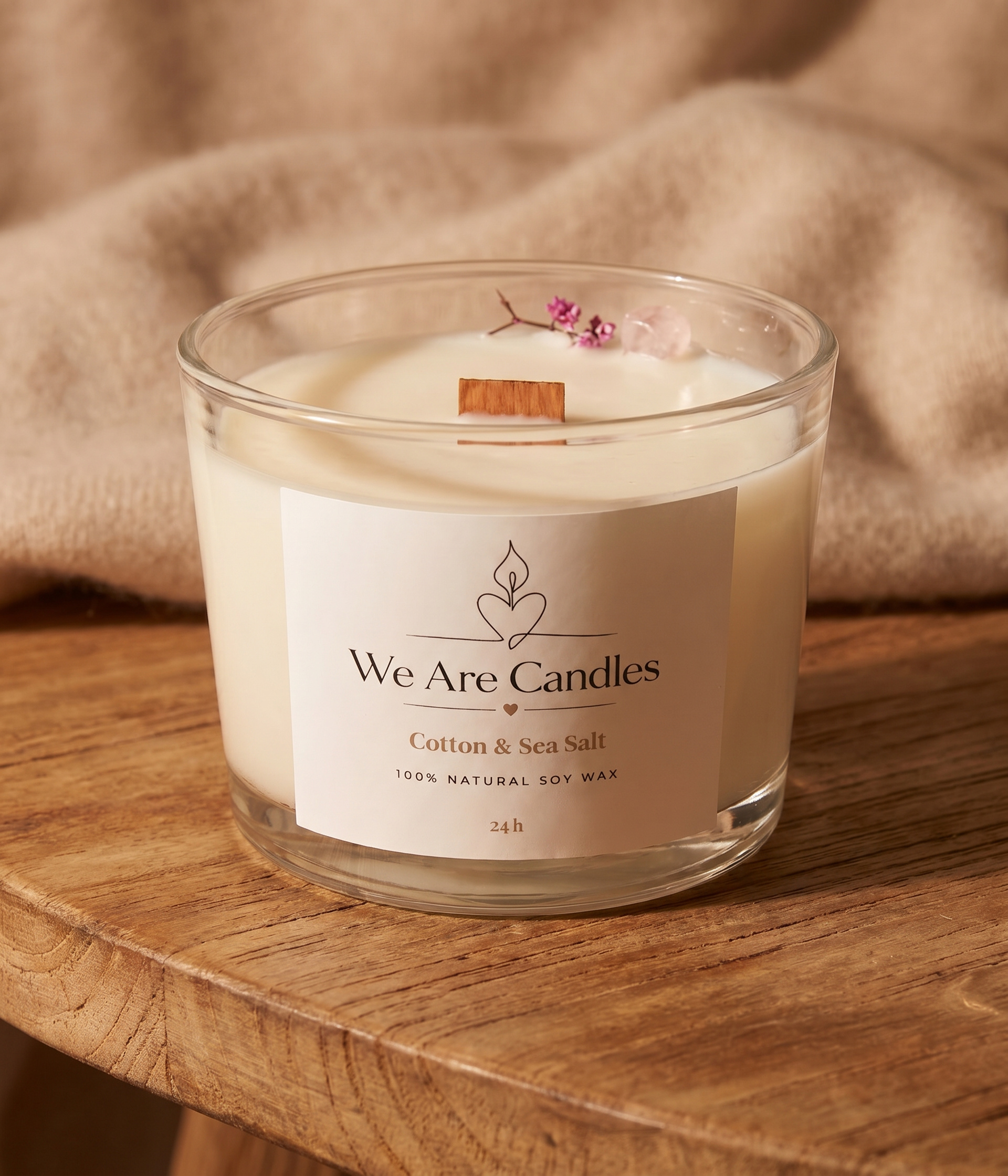 Свещ с аромат на памук Cotton and Sea Salt
