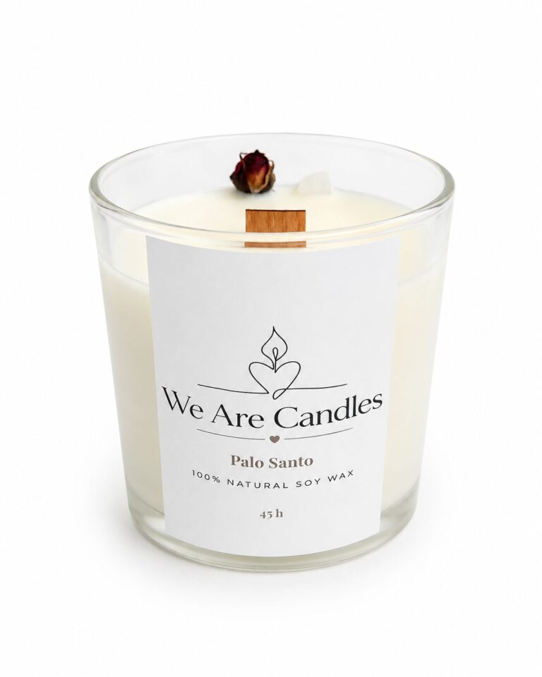 Голяма свещ Palo Santo с дървен фитил, 45 часа горене — We Are Candles